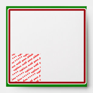 Enveloppes Cadre simple rouge et vert pour les vacances