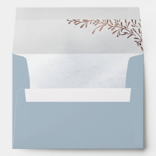 Enveloppes Calligraphie bleu outremer mariage floral rustique