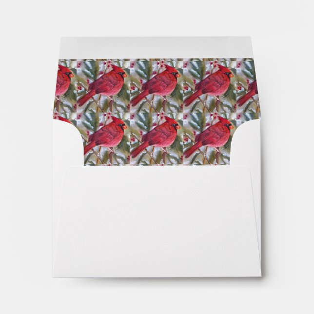 ENVELOPPES CARDINAL DE NOËL ROUGE (Dos (Bas))