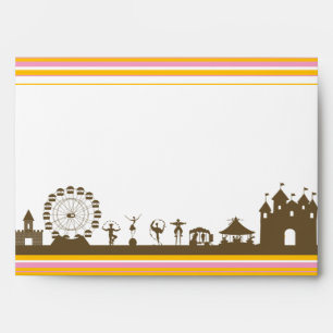 Enveloppes Carnaval 5x7 avec barres rayées