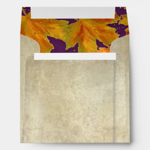 Enveloppes Carré Automne Automne Tombant Feuilles Mariage élé