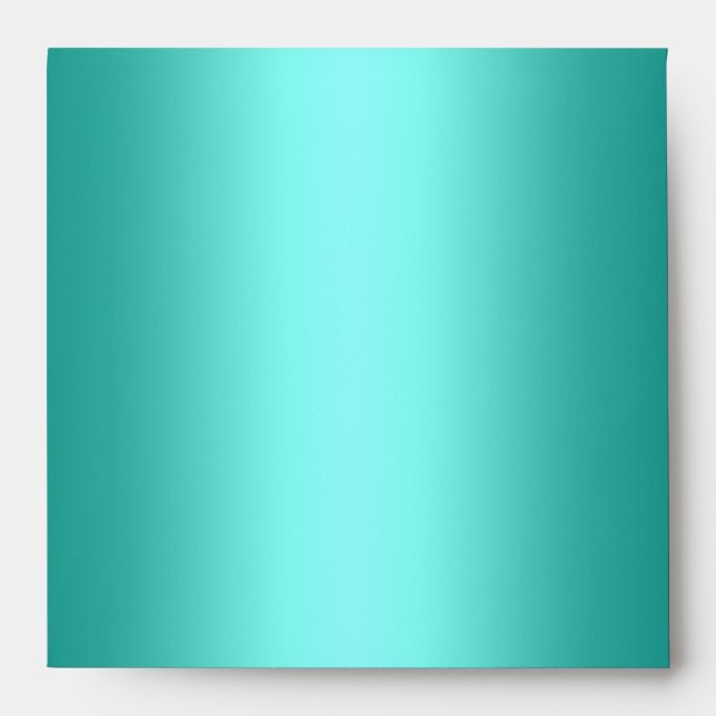 Enveloppes Carré bleu Turquoise de l'enveloppe (Devant)