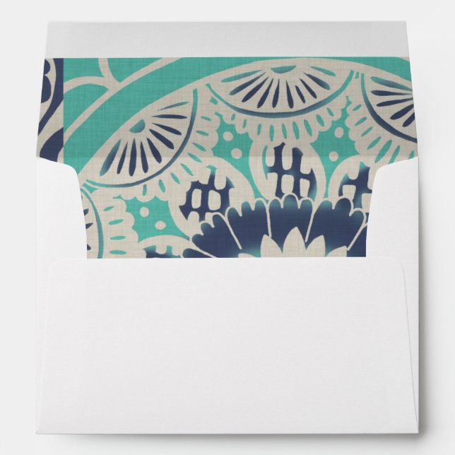 Enveloppes Carreau bleu Batik III (Dos (Bas))