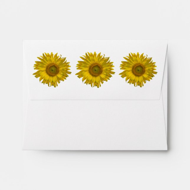 Enveloppes Carte de réponse RSVP de mariage des tournesols ja (Dos (Haut rabat))