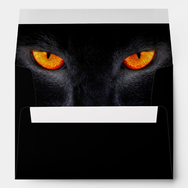 Enveloppes Carte de voeux A7/Chat noir (Dos (Bas))