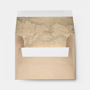 Enveloppes Carte du monde Vintage vieux papier RSVP