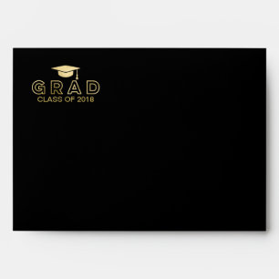 Enveloppes Casquette de remise des diplômes Faux feuille or e