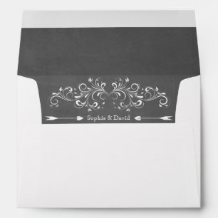 Enveloppes Chalkboard Flourdir et tourbillon MARIAGE