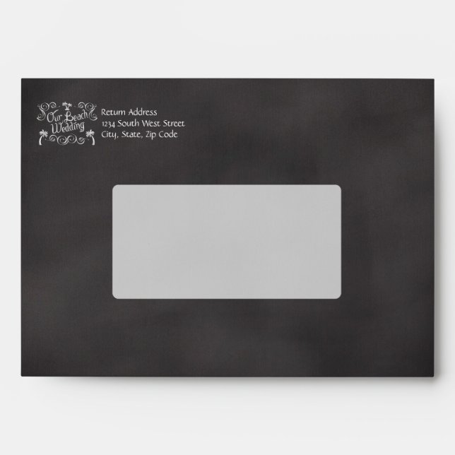 Enveloppes Chalkboard Notre Mariage Plage (Devant)