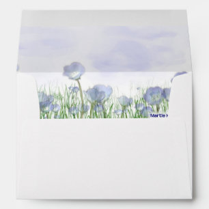Enveloppes Champ de fleurs bleues
