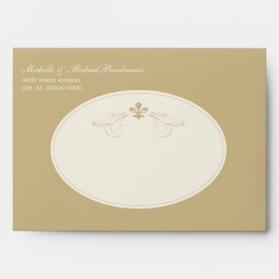 Enveloppes Champagne Gold Fleur de Lis