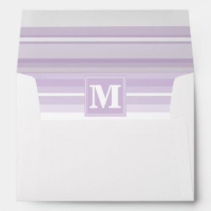 Enveloppes Chardon monogramme rayures violettes