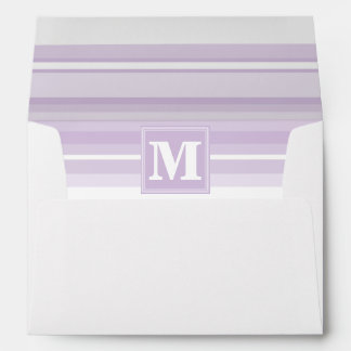 Enveloppes Chardon monogramme rayures violettes