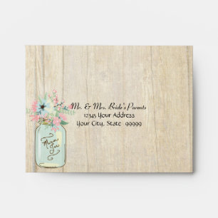 Enveloppes Chariftwood Grange Bois Rustique Mason Jar Jardin 