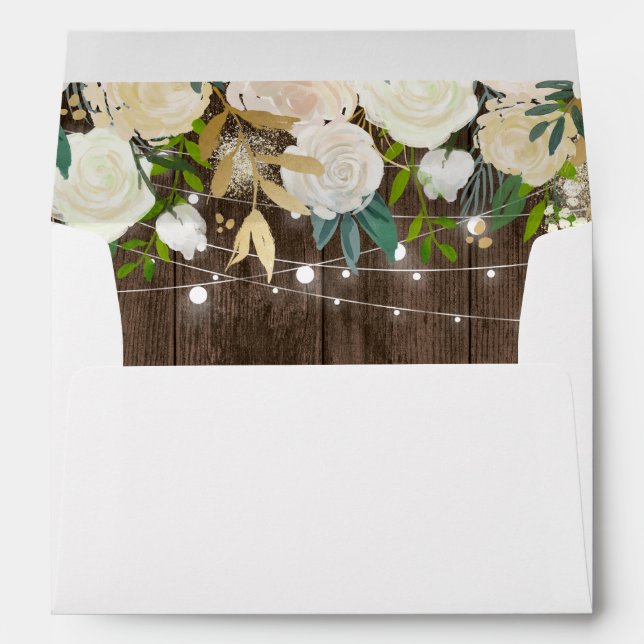 Enveloppes Charme rustique Chic Floral Lights pour 5x7 (Dos (Bas))