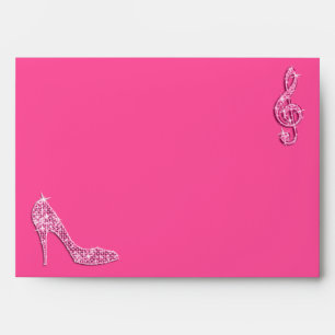 Enveloppes Chaussure et musique Stiletto Rose