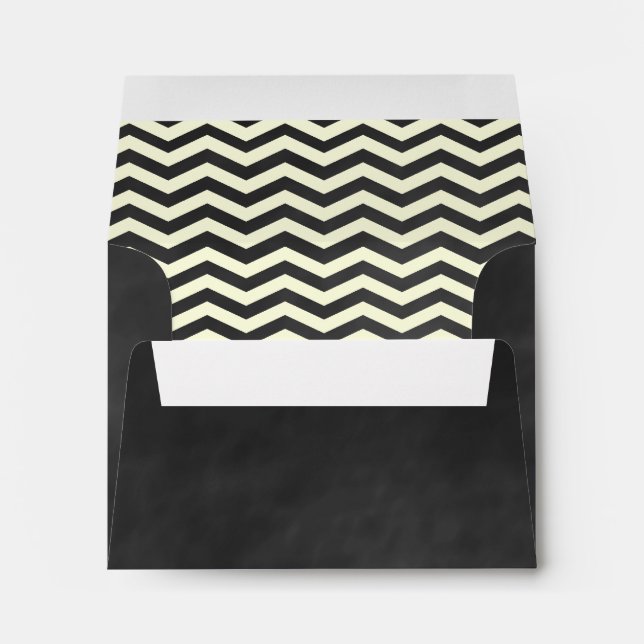 Enveloppes Chevrons jaunes sur l'enveloppe RSVP de tableau no (Dos (Bas))