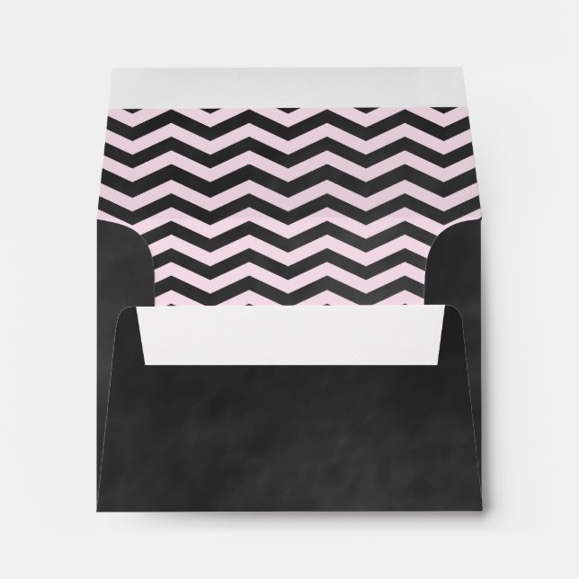 Enveloppes Chevrons sur l'enveloppe RSVP Chalk (Dos (Bas))