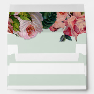 Enveloppes Chic et MODERNE Grille large avec Rose, Vert menth