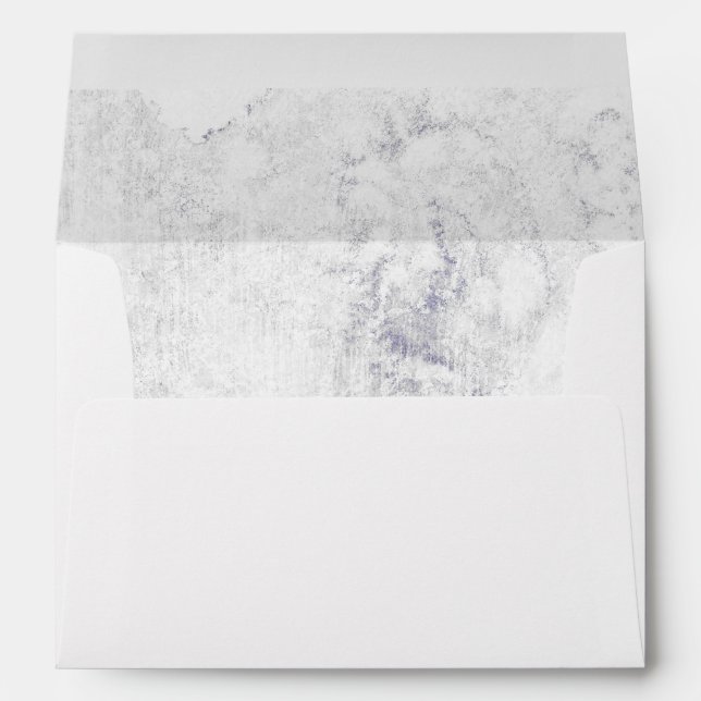 Enveloppes Chic Mariage en marbre blanc et gris (Dos (Bas))