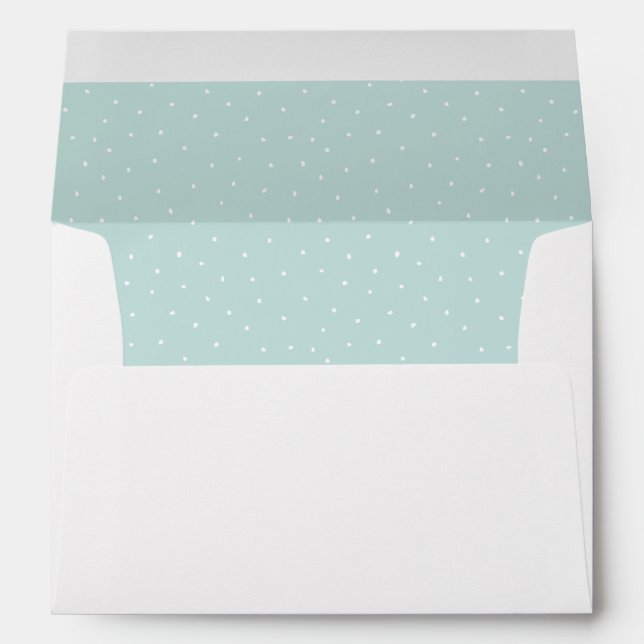 Enveloppes Chiffres modernes blancs et bleu Aqua Motif II (Dos (Bas))