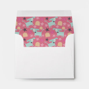 Enveloppes Chiots, étoiles et fleurs