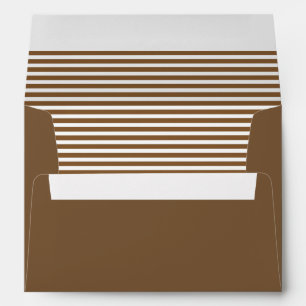 Enveloppes Chocolat Brown et blanc rayé
