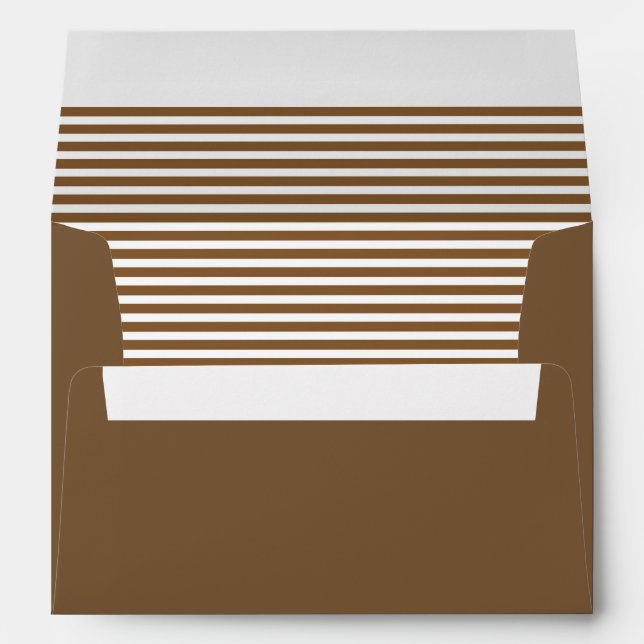 Enveloppes Chocolat Brown et blanc rayé (Dos (Bas))