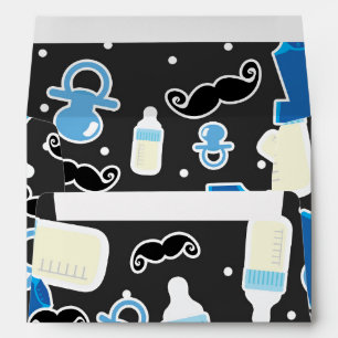 Enveloppes Choses de Baby Shower Garçon Invitation Bleue & Gr