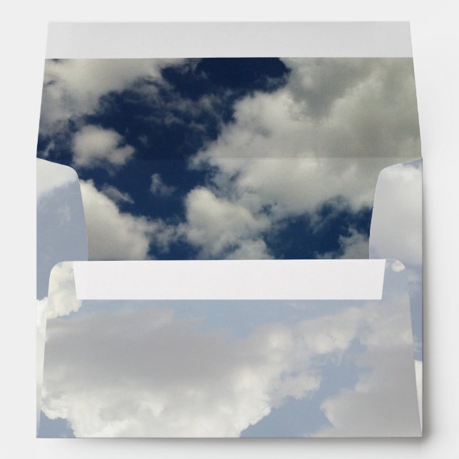 Enveloppes Ciel bleu rêvé avec nuages blancs bouffants (Dos (Bas))