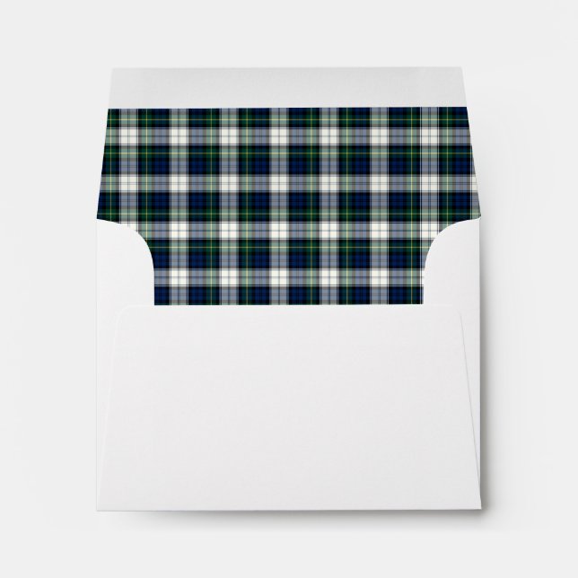 Enveloppes Clan Gordon habit Tartan bleu et blanc plaid (Dos (Bas))