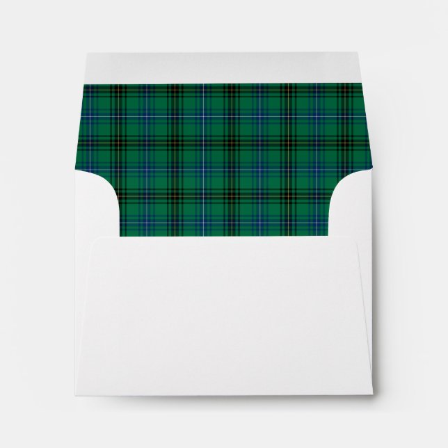 Enveloppes Clan Henderson Tartan Bright Green et Blue Plaid (Dos (Bas))