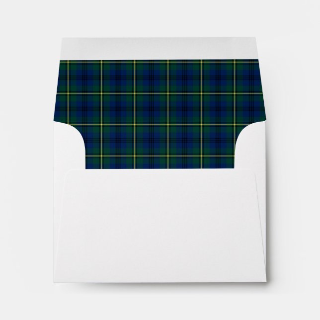 Enveloppes Clan Johnston Tartan Green et Royal Blue Plaid (Dos (Bas))