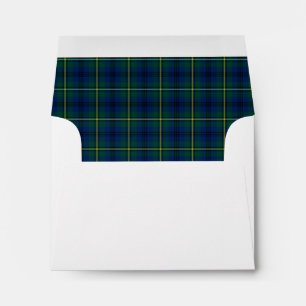Enveloppes Clan Johnston Tartan Green et Royal Blue Plaid