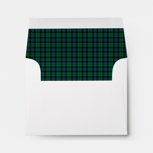 Enveloppes Clan MacKay Tartan Plaid vert, bleu et noir (Dos (Bas))