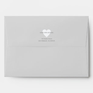 Enveloppes coeur d'amour blanc avec noms de couple + adresse,