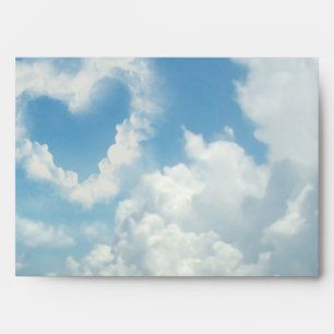Enveloppes Coeur dans les nuages, Ciel Bleu Amour romantique