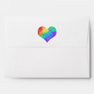 Enveloppes Coeur de peinture arc-en-ciel