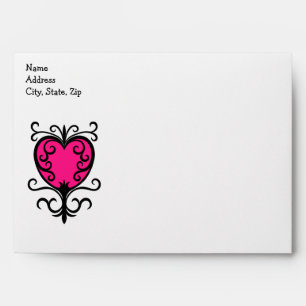 Enveloppes Coeur girly rose
