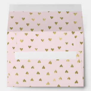 Enveloppes Coeurs dorés roses
