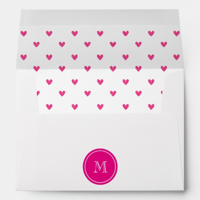 Enveloppes Coeurs roses mexicains de parties scintillantes (Dos (Bas))