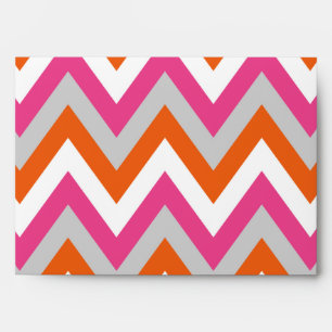 Enveloppes Coloré Chevron rose blanc orange Motif