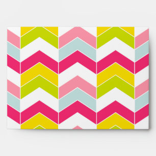 Enveloppes Colorée rose ZigZag Chevron Motif