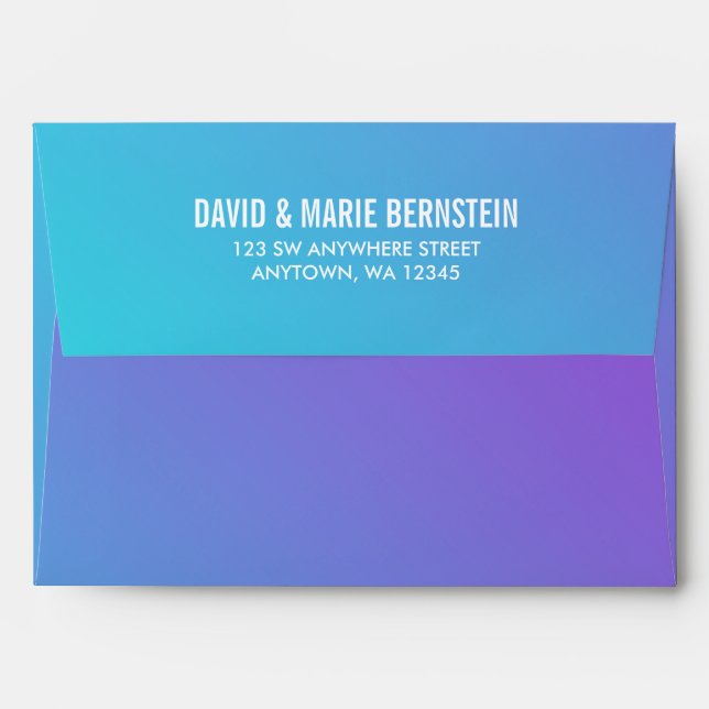 Enveloppes Confetti Dots Purple Turquoise Return Adresse (Dos (Haut rabat))