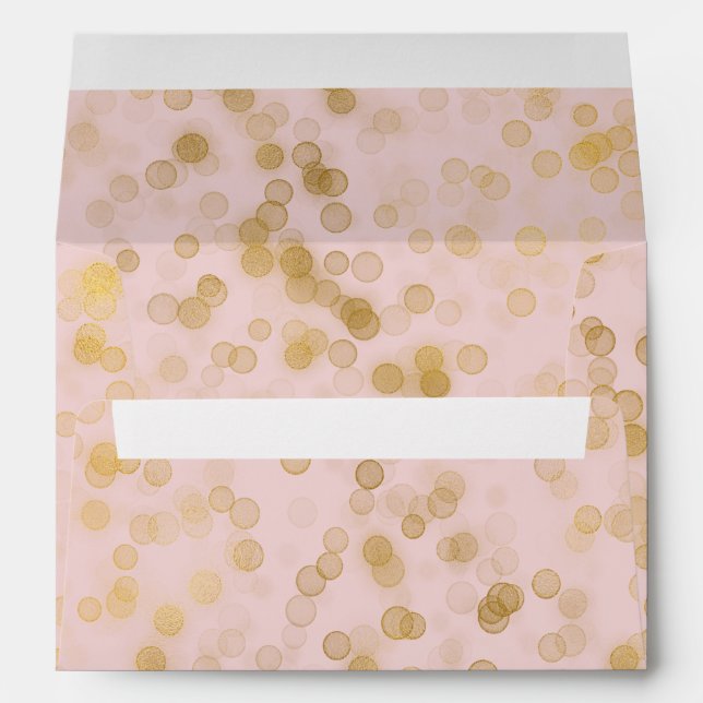 Enveloppes Confetti rose or (Dos (Bas))