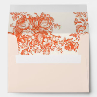 Enveloppes Corail vintage floral