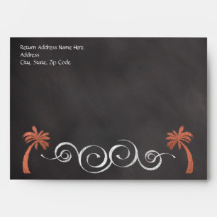 Enveloppes Coral Chalkboard Script Plage Mariage