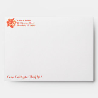 Enveloppes Coral Rose Simple Élégant Mariage d'été