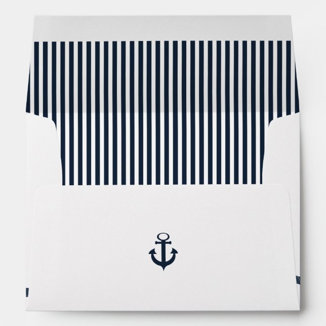 Enveloppes Corde marine et Ancre bleu marine (Dos (Bas))