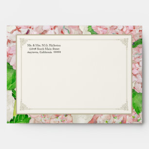Enveloppes correspondantes Pink Hydrangea dentelle